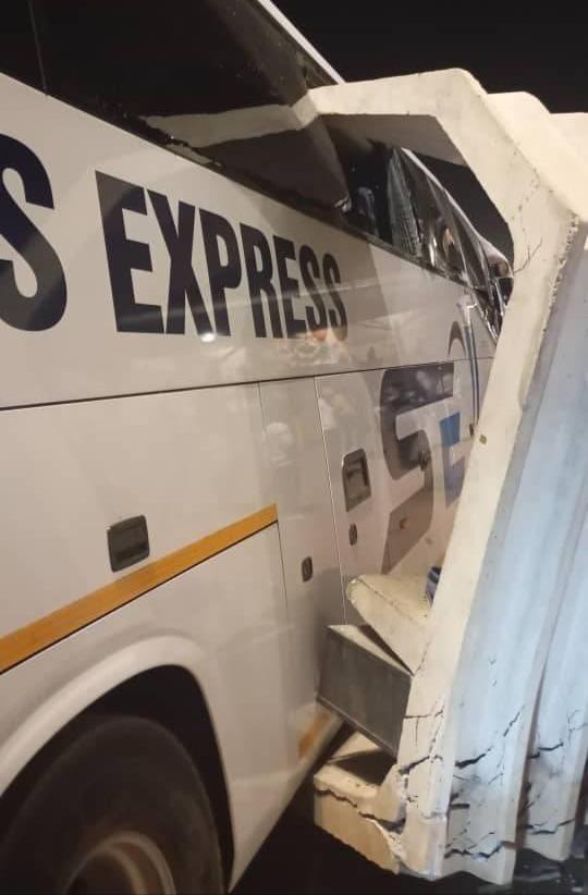 The scene of a Swiss Express Bus accident that killed a female security at Beitbridge Border Post
